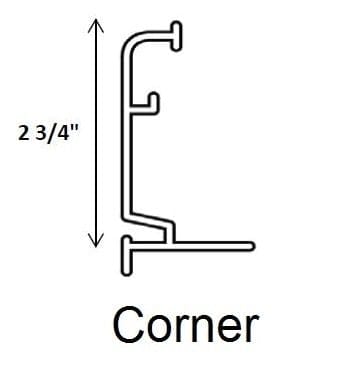 Aluminum Double Track Bullnose Coping Corner, Grey 2 ft - Image 2