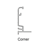 Aluminum Double Track Bullnose Coping Corner, Grey 6 in