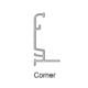 Aluminum Double Track Bullnose Coping Corner, Grey 2 ft